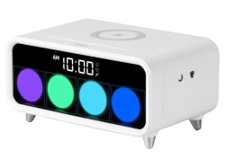 Часы с беспроводным зарядным устройством Rombica Timebox 1, белый (P)